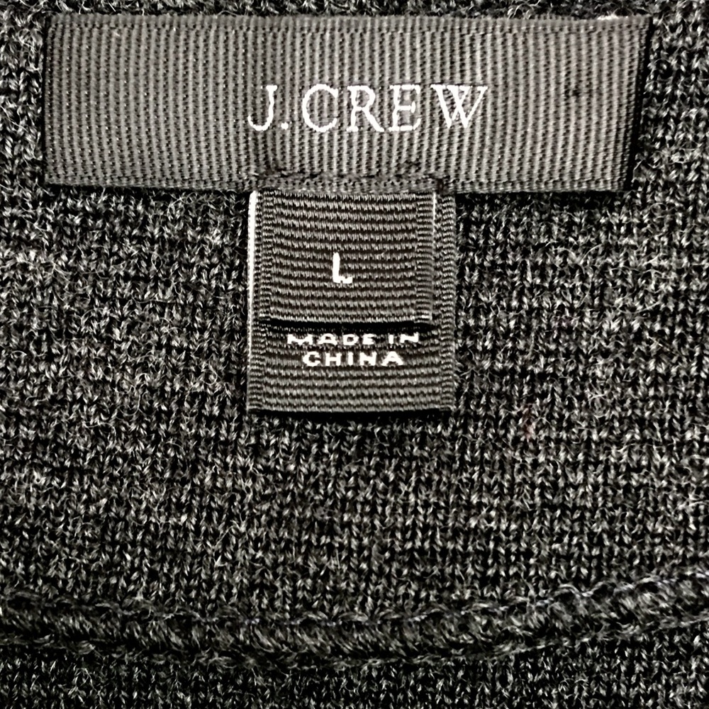 J.CREW Open-Front Merino Wool Blazer Sweater Jacket In Charcoal Size L - Picture 10 of 12